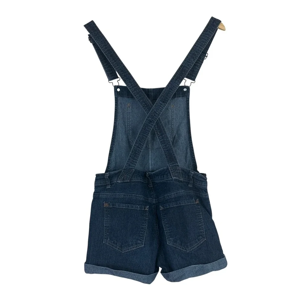WallFlower Denim Shortalls Dark Wash Overalls Shorts Indigo Classic Size M